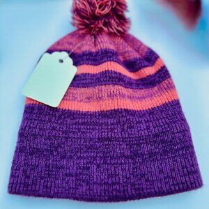 Winter Bundle - Pink and Purple Hat & Pink Mittens